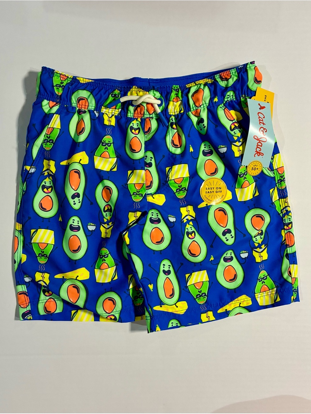 Cat & Jack Blue Avocado Print Swim Trunks